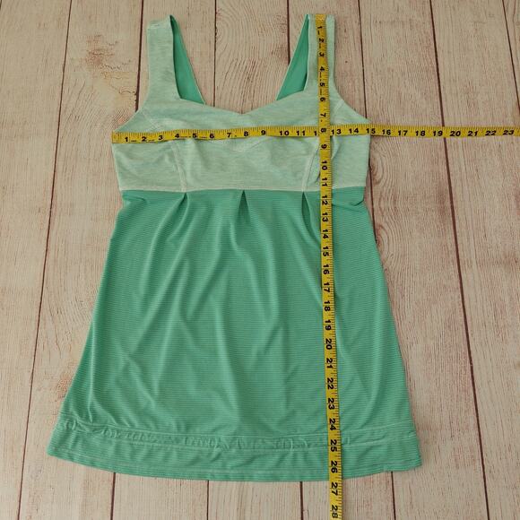 Lululemon Run: Tame Me Tank Heathered Menthol / Wee Stripe White Menthol sz 6 - Picture 9 of 10